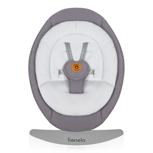 Balansoar, Lionelo, Mell, 2 in 1, Rotire 360 grade, Electric, Cu 3 moduri de leganare, Cu 5 trepte de viteza, Cu 3 pozitii de inclinare, Cu timer, 12 melodii si 2 sunete ale naturii, Pana la 9 kg, Gri BYNLO-MELL_GREY_STONE