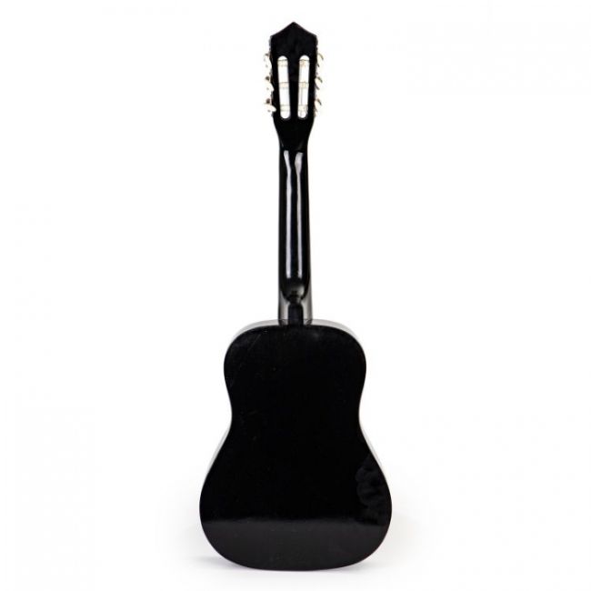 Chitara din lemn pentru copii cu 6 corzi ecotoys hx18022-30, 76 x 28 cm - negru edeedihx18022-30dark