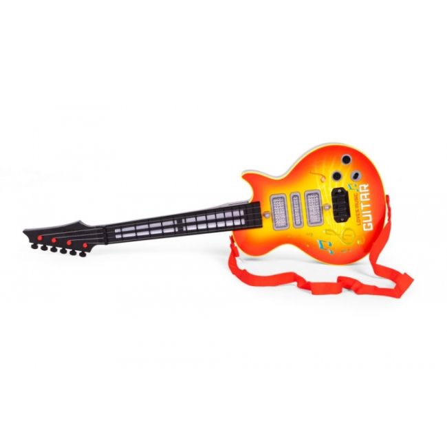 Chitara electrica pentru copii cu 8 melodii si led-uri ecotoys hc566237 edeedihc566237