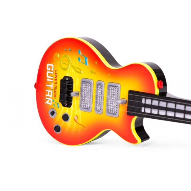 Chitara electrica pentru copii cu 8 melodii si led-uri ecotoys hc566237 edeedihc566237