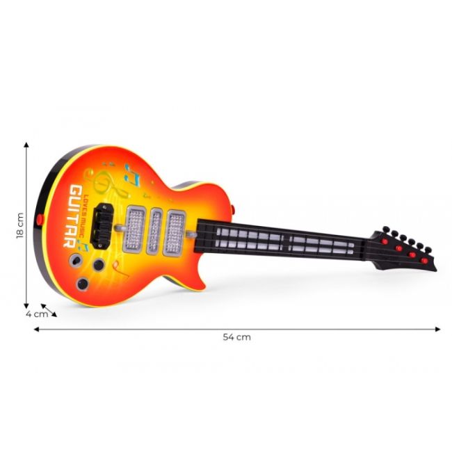 Chitara electrica pentru copii cu 8 melodii si led-uri ecotoys hc566237 edeedihc566237