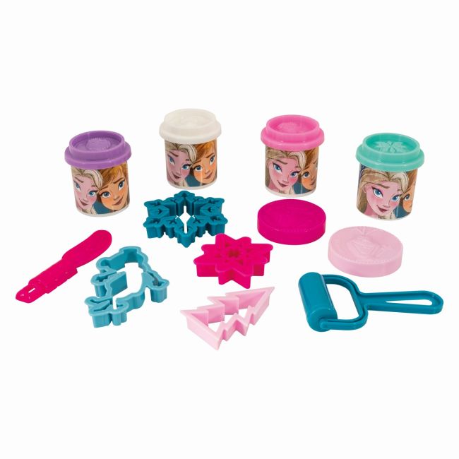 GALETUSA CU 4 BORCANASE DE PLASTILINA SI ACCESORII FROZEN VIV1045-03602