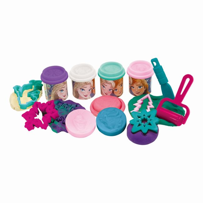 GALETUSA CU 4 BORCANASE DE PLASTILINA SI ACCESORII FROZEN VIV1045-03602