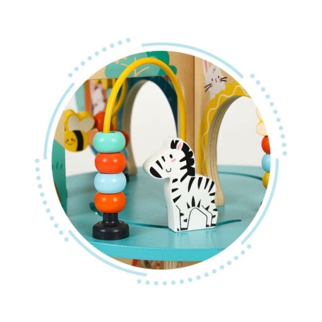 Jucarie interactiva din lemn sub forma de copac cu diverse activitati ecotoys 1045 edeedi1045