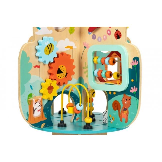Jucarie interactiva din lemn sub forma de copac cu diverse activitati ecotoys 1045 edeedi1045