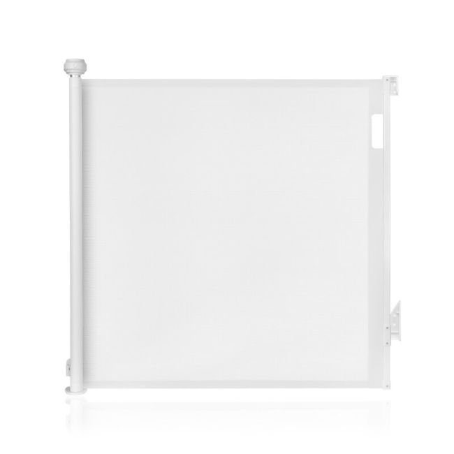 Poarta de siguranta, Lionelo, Thea, Textila, Ofera vizibilitate, Retractabila, Mecanism dublu de blocare, Montaj universal, 80x140 cm, Conform cu standardul european de securitate EN1930, Alb BYNLO-THEA_WHITE_NATURAL
