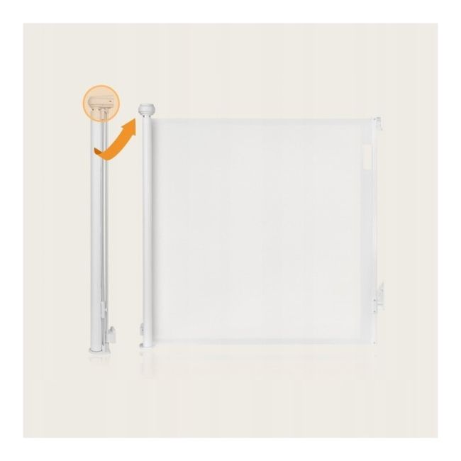 Poarta de siguranta, Lionelo, Thea, Textila, Ofera vizibilitate, Retractabila, Mecanism dublu de blocare, Montaj universal, 80x140 cm, Conform cu standardul european de securitate EN1930, Alb BYNLO-THEA_WHITE_NATURAL