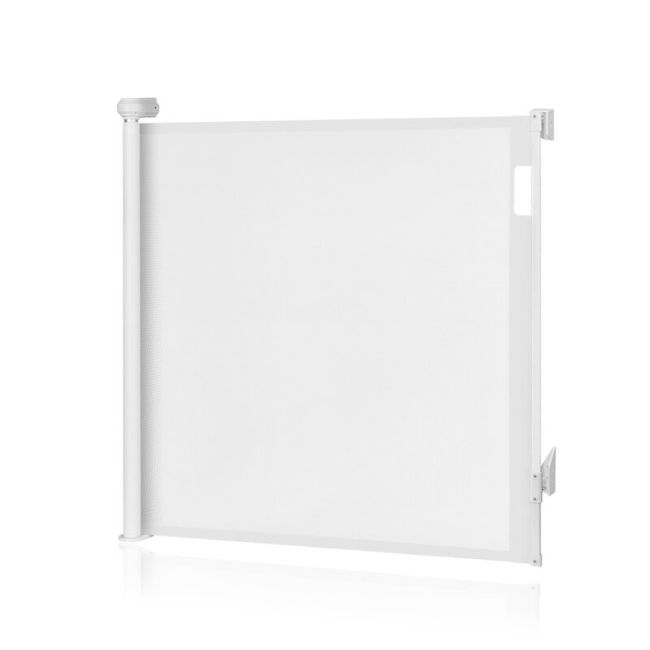 Poarta de siguranta, Lionelo, Thea, Textila, Ofera vizibilitate, Retractabila, Mecanism dublu de blocare, Montaj universal, 80x140 cm, Conform cu standardul european de securitate EN1930, Alb BYNLO-THEA_WHITE_NATURAL