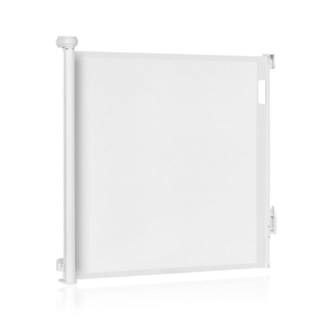 Poarta de siguranta, Lionelo, Thea, Textila, Ofera vizibilitate, Retractabila, Mecanism dublu de blocare, Montaj universal, 80x140 cm, Conform cu standardul european de securitate EN1930, Alb BYNLO-THEA_WHITE_NATURAL