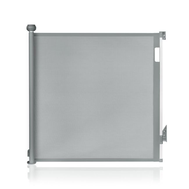 Poarta de siguranta, Lionelo, Thea, Textila, Ofera vizibilitate, Retractabila, Mecanism dublu de blocare, Montaj universal, 80x140 cm, Conform cu standardul european de securitate EN1930, Gri BYNLO-THEA_GREY_CONRETE