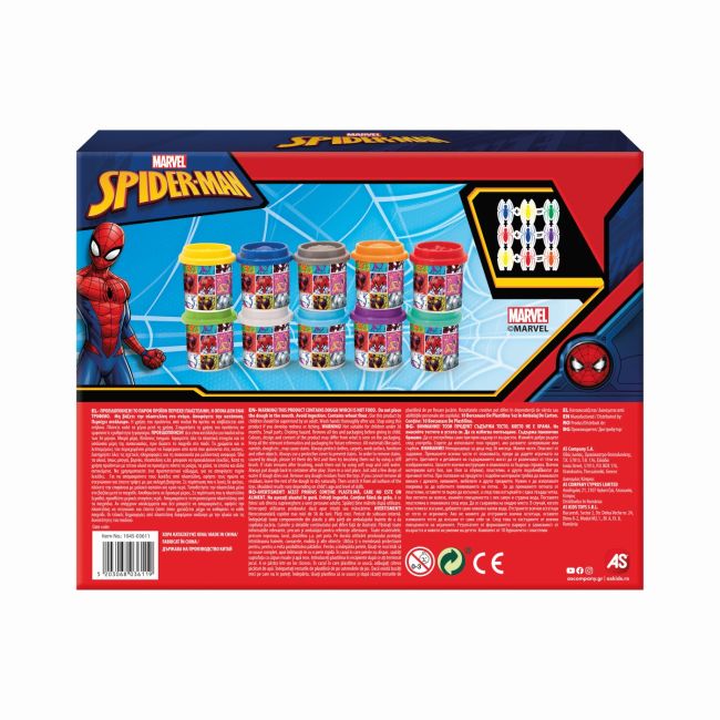 SET 10 BORCANASE DE PLASTILINA SPIDERMAN IN AMBALAJ DE CARTON VIV1045-03611