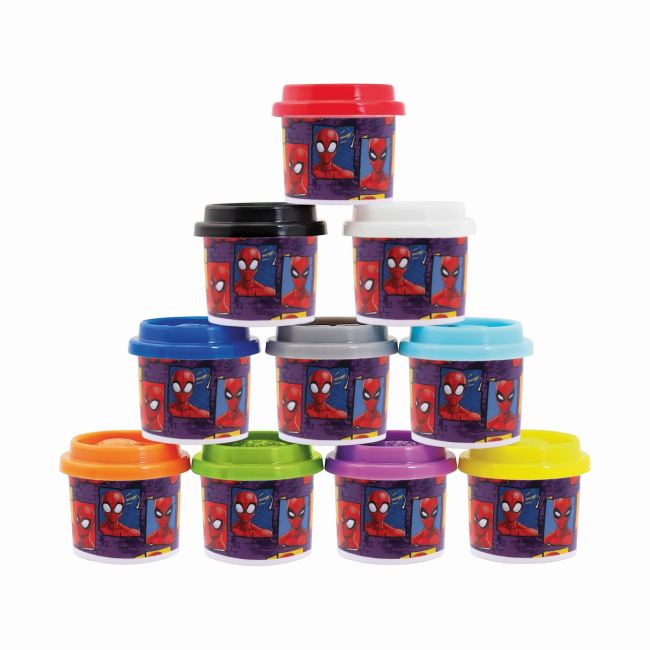 SET 10 BORCANASE DE PLASTILINA SPIDERMAN IN PUNGA DE PLASTIC VIV1045-03599