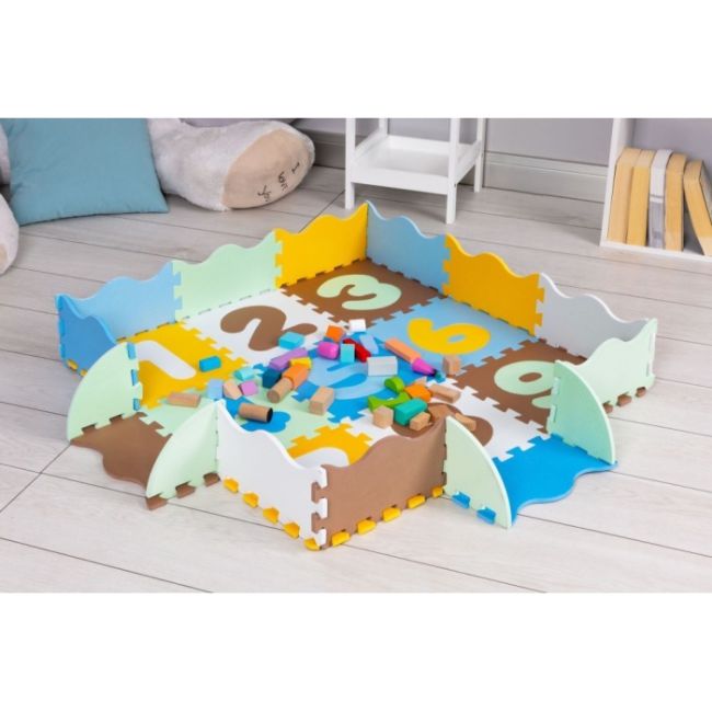 Salteluta de joaca tip puzzle cu pereti, 25 elemente, ecotoys 3255 - multicolor edeedi3255