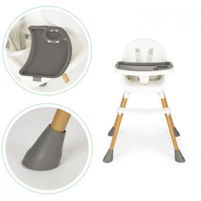Scaun de masa pentru copii ecotoys ha-042 - alb edeediha-042white