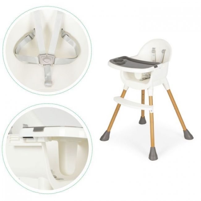 Scaun de masa pentru copii ecotoys ha-042 - alb edeediha-042white