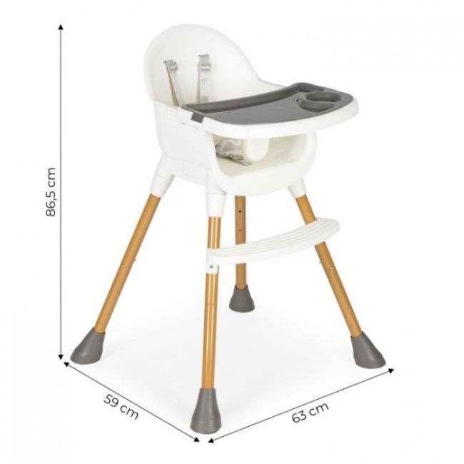 Scaun de masa pentru copii ecotoys ha-042 - alb edeediha-042white