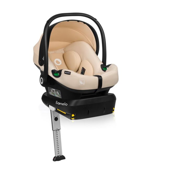 Scoica auto, Lionelo, i-Size Astrid, 0-13 Kg, 40-87 cm, Cu maner si capotina reglabile, Cu protectie laterala avansata, Salteluta confortabila, Conform cu standardul european de securitate R129, Bej BYNLO-ASTRID_I-SIZE_BEIGE