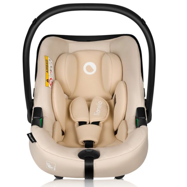 Scoica auto, Lionelo, i-Size Astrid, 0-13 Kg, 40-87 cm, Cu maner si capotina reglabile, Cu protectie laterala avansata, Salteluta confortabila, Conform cu standardul european de securitate R129, Bej BYNLO-ASTRID_I-SIZE_BEIGE