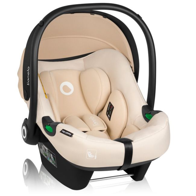 Scoica auto, Lionelo, i-Size Astrid, 0-13 Kg, 40-87 cm, Cu maner si capotina reglabile, Cu protectie laterala avansata, Salteluta confortabila, Conform cu standardul european de securitate R129, Bej BYNLO-ASTRID_I-SIZE_BEIGE