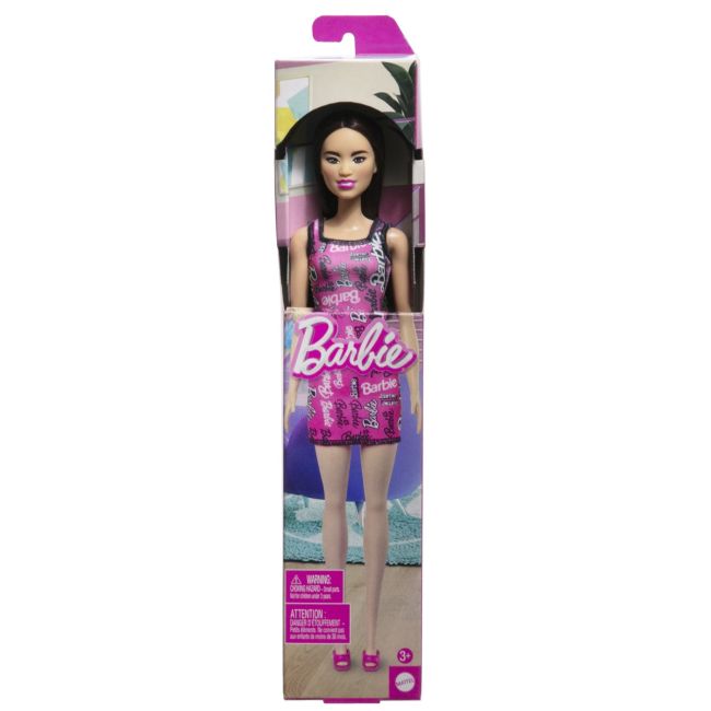 BARBIE PAPUSA CLASICA ROSCATA CU ROCHITA ROZ CU IMPRIMEU BARBIE VIVMTT7439_HRH10