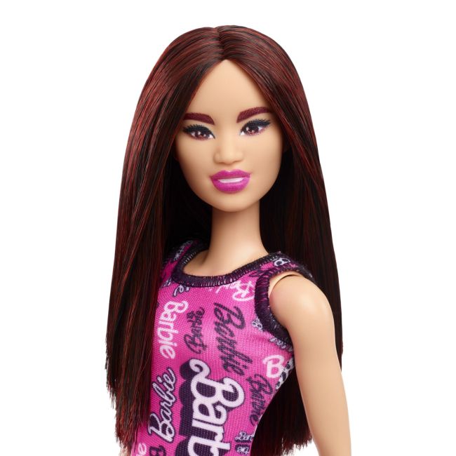 BARBIE PAPUSA CLASICA ROSCATA CU ROCHITA ROZ CU IMPRIMEU BARBIE VIVMTT7439_HRH10