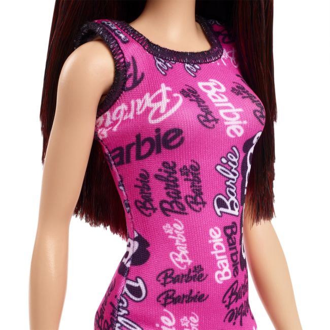 BARBIE PAPUSA CLASICA ROSCATA CU ROCHITA ROZ CU IMPRIMEU BARBIE VIVMTT7439_HRH10