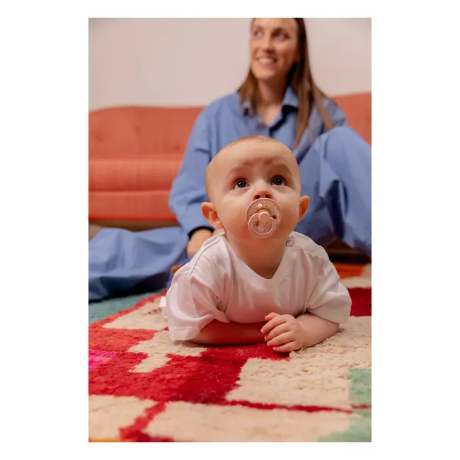 Bibs - set 2 suzete colour studio collection flower latex, tetina rotunda, 0 luni+-blush bbb11017103