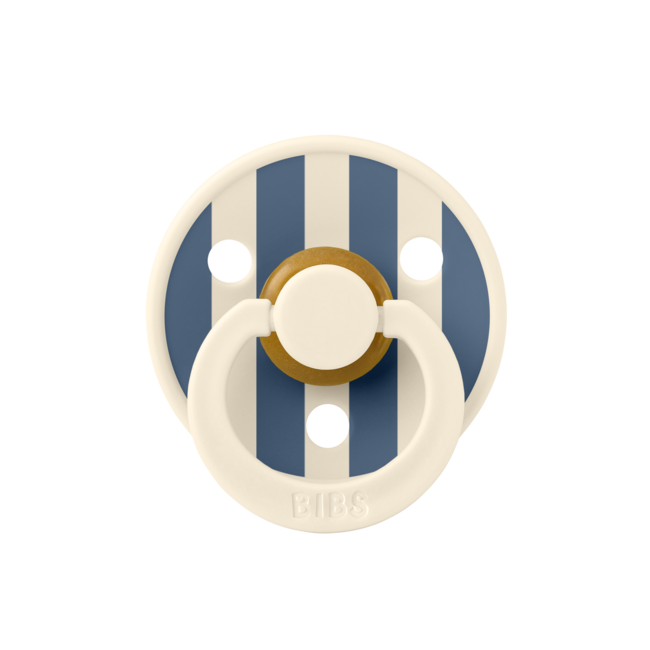 Bibs - suzeta colour studio collection stripe latex, tetina rotunda, 6 luni +-ivory/steel blue bbb20016280c