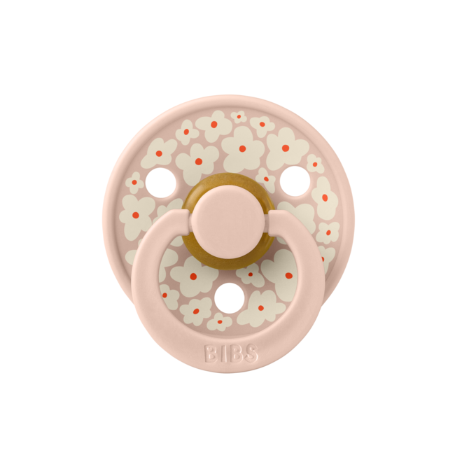 Bibs - suzeta studio colour flower latex, tetina rotunda, 0 luni +-blush bbb10018244c
