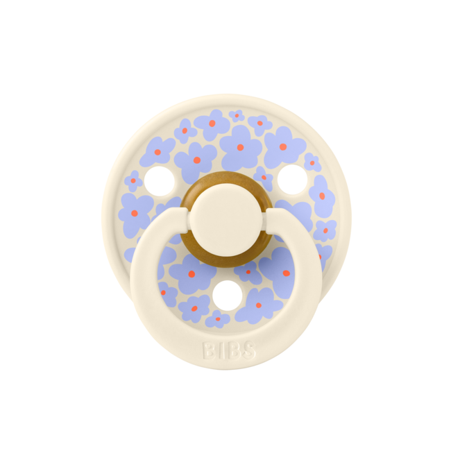 Bibs - suzeta studio colour flower latex, tetina rotunda, 0 luni +-ivory bbb10018216c