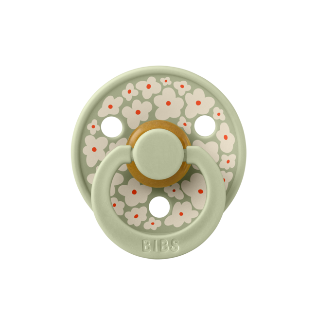 Bibs - suzeta studio colour flower latex, tetina rotunda, 0 luni +-sage bbb10018250c