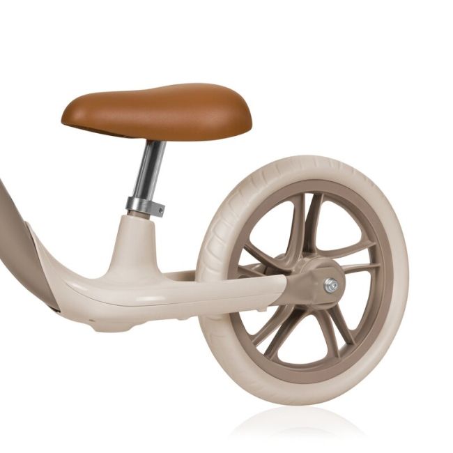 Bicicleta fara pedale, Lionelo, Alex Plus, Usoara, Cu ghidon si sa reglabile, Include cos depozitare si sonerie, Din otel, Cu roti din spuma EVA, 12 inch, Beige Sand BYNLO-ALEX_PLUS_BEIGE_SAND