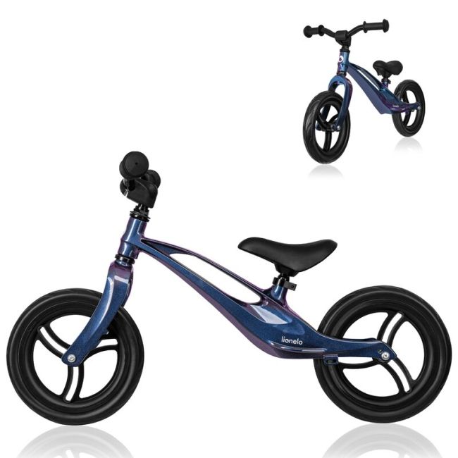 Bicicleta fara pedale, Lionelo, Bart, Usoara, Cu cadru din magneziu, Cu ghidon si sa reglabile, Greutate 3 Kg, 12 inch, Conform cu standardul european de securitate EN71, Blue Violet BYNLO-BART_BLUE_VIOLET