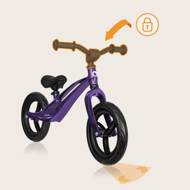Bicicleta fara pedale, Lionelo, Bart, Usoara, Cu cadru din magneziu, Cu ghidon si sa reglabile, Greutate 3 Kg, 12 inch, Conform cu standardul european de securitate EN71, Purple Amethyst BYNLO-BART_PURPLE_AMETHYST