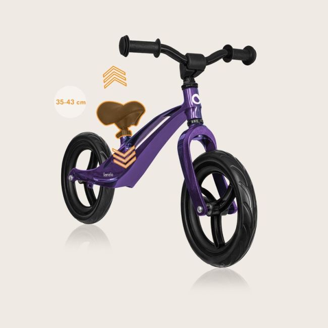 Bicicleta fara pedale, Lionelo, Bart, Usoara, Cu cadru din magneziu, Cu ghidon si sa reglabile, Greutate 3 Kg, 12 inch, Conform cu standardul european de securitate EN71, Purple Amethyst BYNLO-BART_PURPLE_AMETHYST