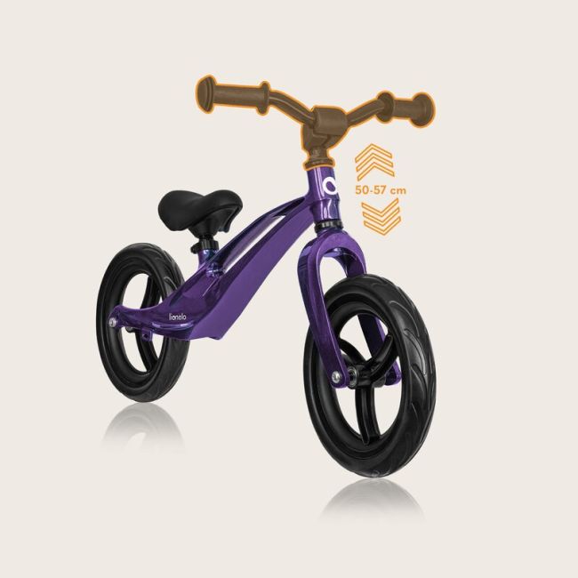 Bicicleta fara pedale, Lionelo, Bart, Usoara, Cu cadru din magneziu, Cu ghidon si sa reglabile, Greutate 3 Kg, 12 inch, Conform cu standardul european de securitate EN71, Purple Amethyst BYNLO-BART_PURPLE_AMETHYST