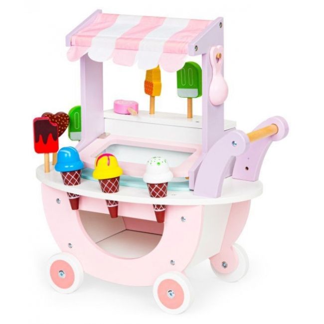 Carucior din lemn tip magazin de inghetata ecotoys tl89015 edeeditl89015