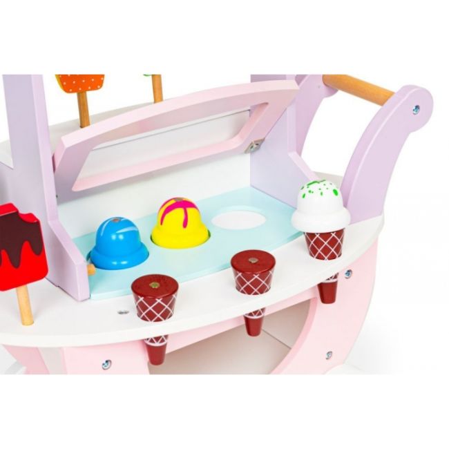 Carucior din lemn tip magazin de inghetata ecotoys tl89015 edeeditl89015
