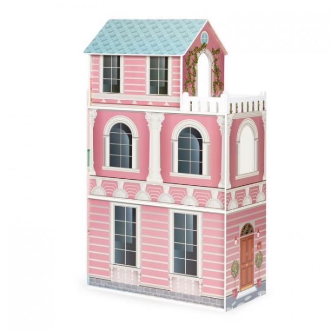 Casuta de papusi inalta din lemn cu mobilier ecotoys d8112 edeedid8112