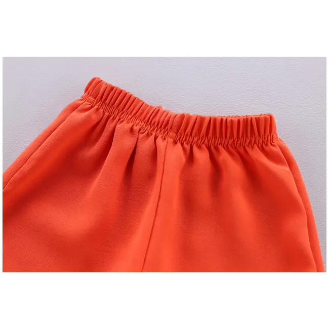 Costumas pentru fetite cu bluzita cu cirese portocalii LIHQ374-11