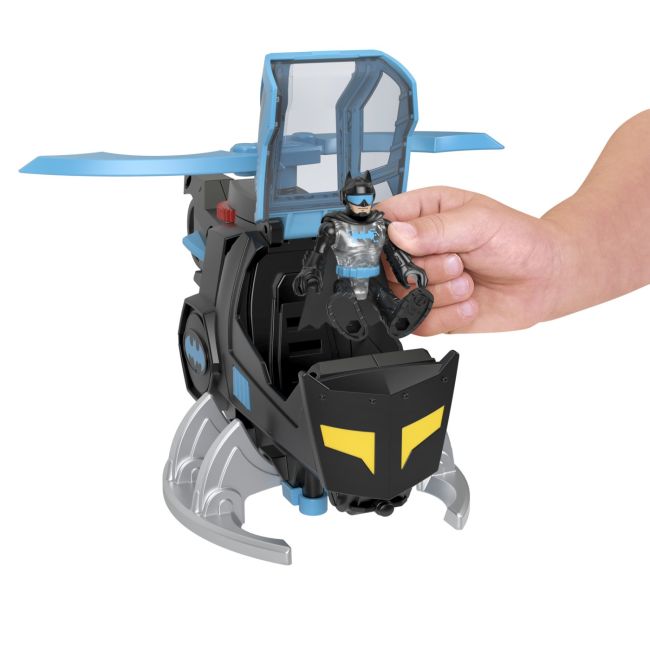 FISHER PRICE IMAGINEXT DC SUPER FRIENDS VEHICUL ELICOPTER CU FIGURINA BATMAN CU COSTUM NEGRU VIVMTM5649_GYC72
