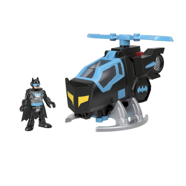 FISHER PRICE IMAGINEXT DC SUPER FRIENDS VEHICUL ELICOPTER CU FIGURINA BATMAN CU COSTUM NEGRU VIVMTM5649_GYC72