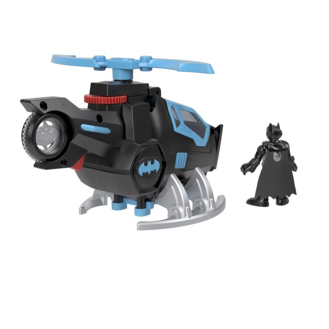 FISHER PRICE IMAGINEXT DC SUPER FRIENDS VEHICUL ELICOPTER CU FIGURINA BATMAN CU COSTUM NEGRU VIVMTM5649_GYC72