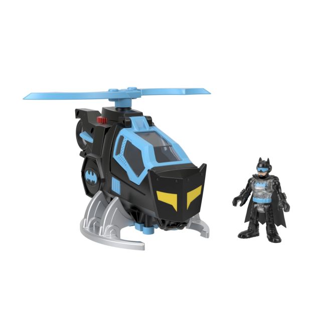 FISHER PRICE IMAGINEXT DC SUPER FRIENDS VEHICUL ELICOPTER CU FIGURINA BATMAN CU COSTUM NEGRU VIVMTM5649_GYC72