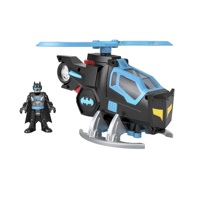 FISHER PRICE IMAGINEXT DC SUPER FRIENDS VEHICUL ELICOPTER CU FIGURINA BATMAN CU COSTUM NEGRU VIVMTM5649_GYC72