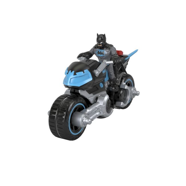 FISHER PRICE IMAGINEXT DC SUPER FRIENDS VEHICUL MOTOCICLETA CU FIGURINA BATMAN CU COSTUM GRI VIVMTM5649_GXX13