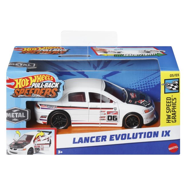 HOT WHEELS MASINUTA METALICA CU SISTEM PULL BACK LANCER EVOLUTION IX SCARA 1:43 VIVMTHPR70_HPR73