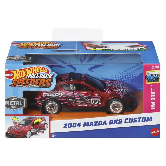 HOT WHEELS MASINUTA METALICA CU SISTEM PULL BACK MAZDA 2004 RX8 CUSTOM SCARA 1:43 VIVMTHPR70_HWH36