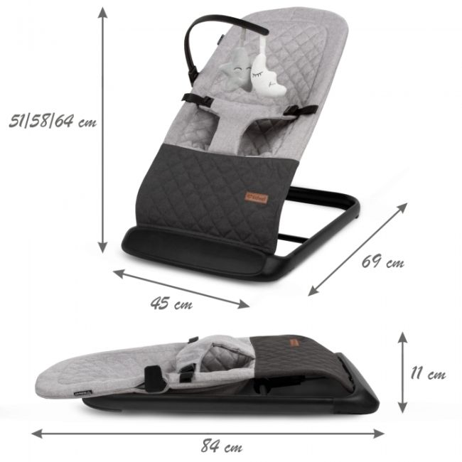 Balansoar pentru copii kidwell laro - grey black edeedilebular01a2