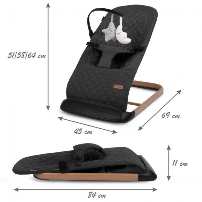 Balansoar pentru copii kidwell laro - wooden black edeedilebular01a3